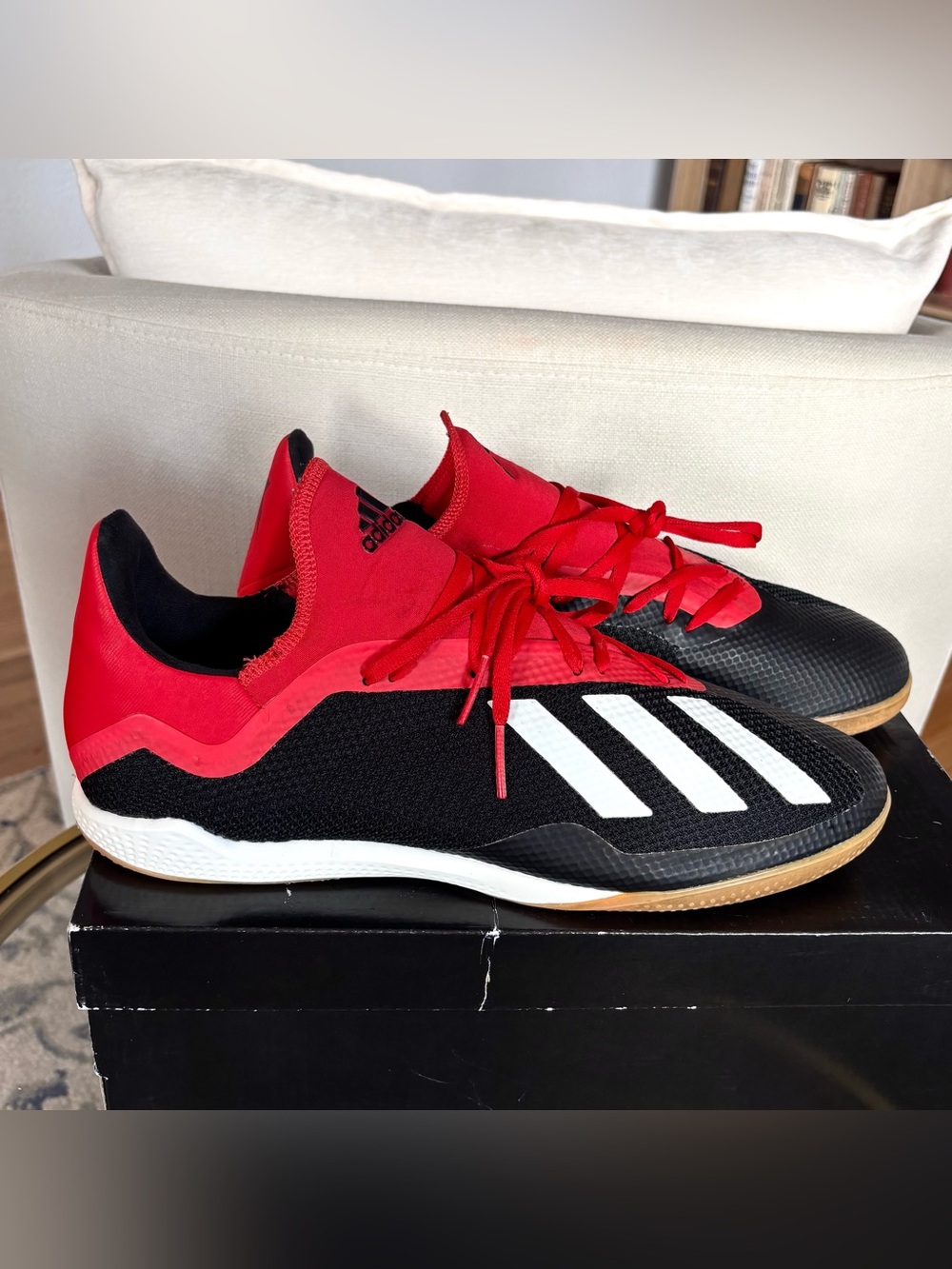 Adidas Tango 18.3 Indoor Soccer Sneakers Red Mens Size 12 Authentic Futsal